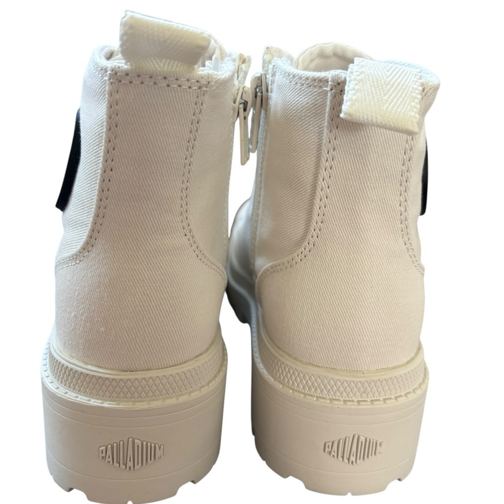 Palladium Pallabase Twill White Canvas Boots - Picture 2 of 7